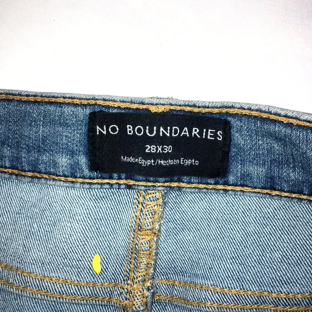 No Boundaries Mens 28x30 Blue Slim Fit Straight Distressed Jeans NB32100029662